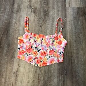 Floral Women's Top with Adjustable Straps